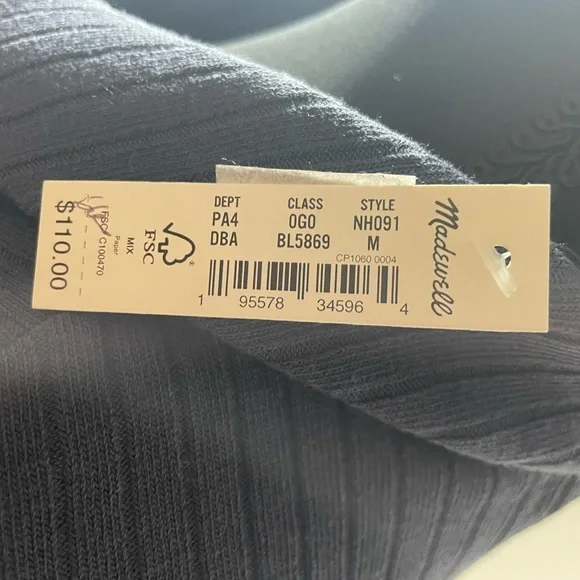 NWT Madewell Dark Navy sweater dress - Picture 3 of 3